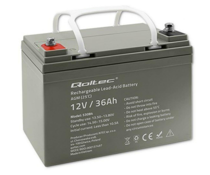 Akumulator AGM Qoltec Akumulator AGM 12V 36Ah max.540A